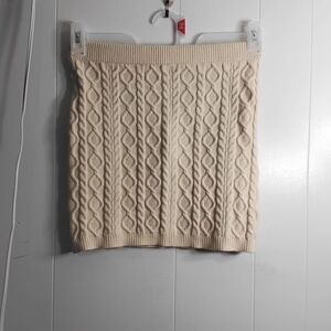 Fashion Nova Beige Cable Knit Pencil Skirt